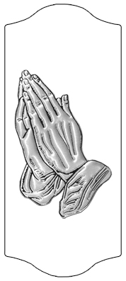 DARAY-C-516-SL-WT Silver Praying Hands White